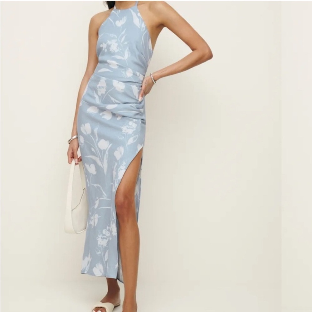 reformation sadey linen dress size 8